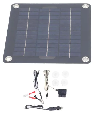 Image de Panneau solaire monocristallin - Puissance de 20 W - Tension de sortie de 12 V - Noir - Pour voitures et bateaux