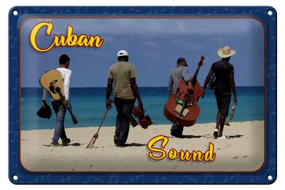 Produktbild von Blechschild Cuba 30x20cm Cuban Sound Band am Strand