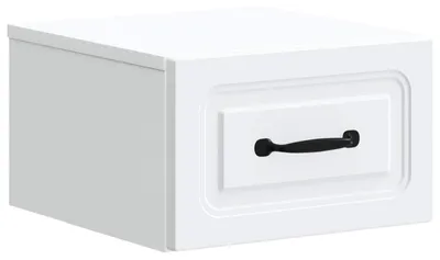 Image de Cabinet de chevet mural avec tiroir Blanc 34,5 x 33 x 20 cm
