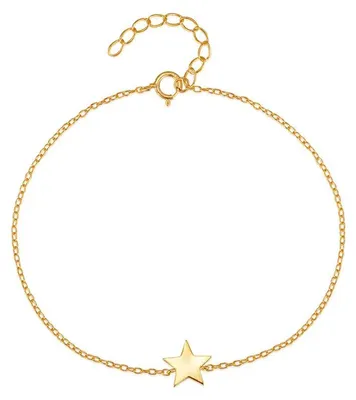 Produktbild von Starlit Grace – Armband aus 925 Silber vergoldet mit Sternenanhänger