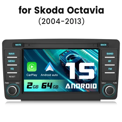 Immagine prodotto di Autoradio 2+64G con CarPlay e Android 15 per Skoda Octavia, Yeti, Rapid, Superb e Roomster – Navigatore GPS, Wi-Fi, Bluetooth, DAB+, SWC, USB, RDS, FM