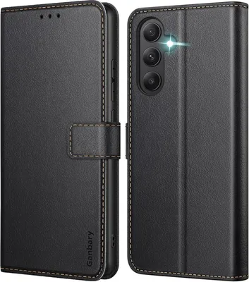 Produktbild von Samsung Galaxy A55 5G Handyhülle - Premium Leder Klapphülle Schwarz