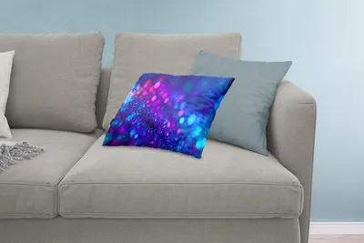 Produktbild von MuchoWow® Zierkissen Sofakissen Wohnzimmer Dekokissen 60x40 cm Lila Geometrie mit Lichtern - Kopfkissen - Polster mit Foto