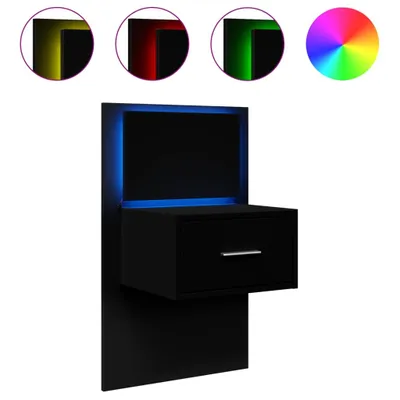 Obrázek produktu pro Nástěnný noční stolek s LED osvětlením černý