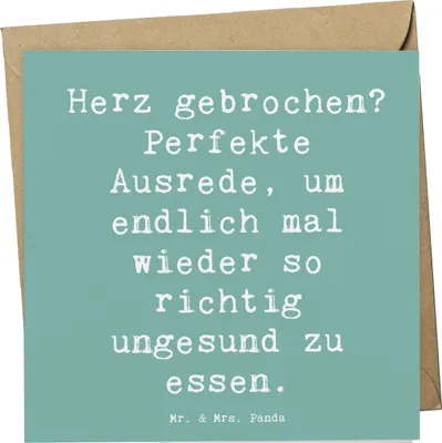 Produktbild von Mr. & Mrs. Panda Grußkarte Spruch Liebeskummer Tröster - Meeresbrise - Geschenk, Glückwunschkarte, positive Stimmung, faltkarte, Verlust, anlasskarte, Motivation, Zitat