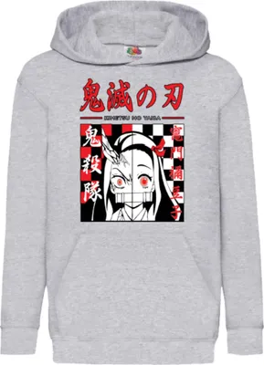 Produktbild von Kinder Kapuzenpullover Demon Anime Slayer Nezuko Kamado 009, 5-6 Jahr - 116 / Grau
