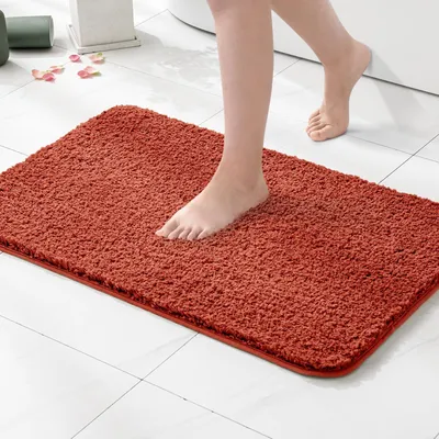 Productafbeelding van Badmat, zacht, antislip, caramelkleurig, 70x120 cm, microvezel, absorberend, machinewasbaar