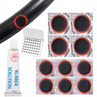 Produktbild von Fahrrad Reparatur Set 12-teilig Flickzeug Fahrradflickzeug Reifenreparatur Pannenset mit Vulkanisierkleber für Fahrradschläuche