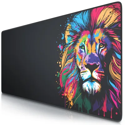 Obrázek produktu pro Titanwolf XXL Speed Gaming Mouse Pad Titanwolf Black 900 x 400mm, XXL podložka pod myš, podložka na stůl Velká velikost, zlepšuje přesnost a rychlost, barva Lion