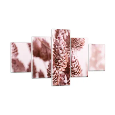 Produktbild von Bilder auf glas - 5 Teile - Getrocknet Blume Eco - 125x70cm - Glasbilder - Wandbilder - Bilder - zum Aufhängen bereit - Wanddekoration aus Glas - Glas Bilder - Wandbild auf Glas - GEA125x70-4912