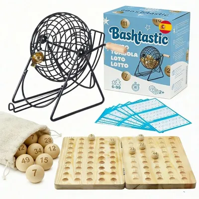 Obrázok produktu pre Sada na bingo – obsahuje kovové bingo kolo a 90 drevených lôpt s číslami
