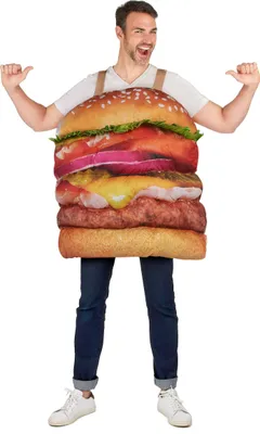 Produktbild von Leckeres Hamburger-Kostüm für Erwachsene bunt - Einheitsgröße (42)