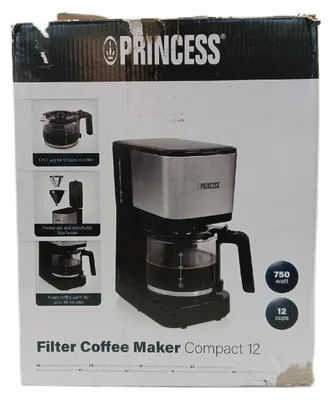 Immagine prodotto di Princess Caffettiera a filtro Compact 12 750 W 1,25 L Nero e argento