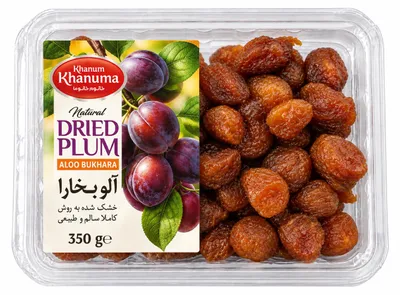 Produktbild von Khanum Khanuma getrockneten Pflaumen mit Obststein 350gr