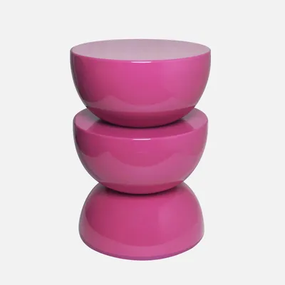Immagine prodotto di Tavolino in metallo effetto glassy, 46,5cm, Rosa