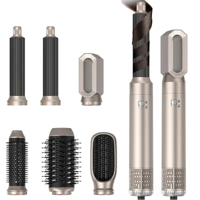 Produktbild von 6-in-1 Air Styler Set mit Haartrockner und Stylingaufsätzen, vielseitig für Trocknen, Glätten, Volumen und Locken