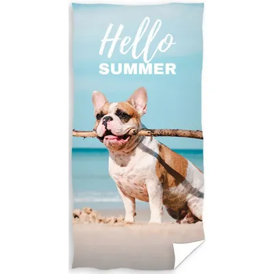 Produktbild von Frottierhandtuch Bulldogge am Meer