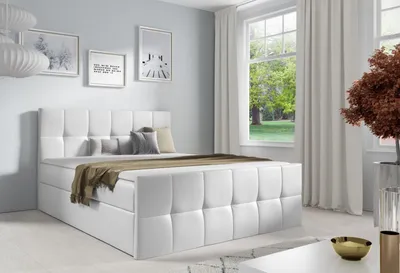 Produktbild von Doppelbett CHLOE – 160x200, weißes  + GRATIS-Topper