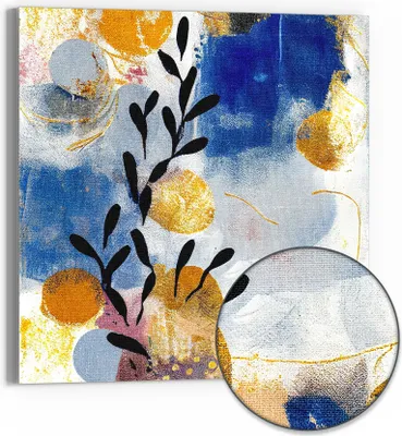 Produktbild von DEQORI Hybrid Leinwand Bild 30x30 cm 'Farbenfrohe Reflexion' Wandbild Glas flach modern