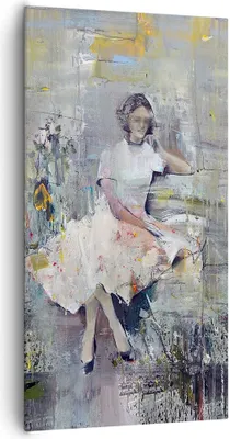 Produktbild von Bild auf Leinwand - Leinwandbild - Einteilig - Zeitgenössisch Malerei Frau - 65x120cm - Wand Bild - Wanddeko - Wandbilder - Leinwanddruck - Bilder - Wanddekoration - Leinwand bilder - PA65x120-4596
