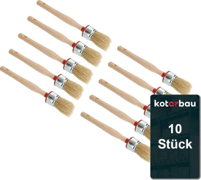 Produktbild von KOTARBAU® 10er Set Rundpinsel 30 mm Ringpinsel Lasurpinsel Lackierpinsel Malerpinsel Holzpinsel für Renovierungsarbeiten