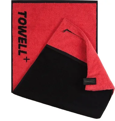 Produktbild von Stryve | Towell + | Sporthandtuch mit Tasche & Magnetclip | bekannt aus Die Höhle der Löwen | rot/schwarz