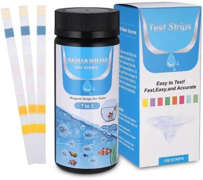 Produktbild von Teststreifen, 150 Stück - 7-in-1 pH-Teststreifen - Wasserqualitätsprüfer - pH-Wert von Trinkwasser - Ammoniak/Nitrit/Nitrat - Einfache Anwendung - Wasserqualitätsprüfung