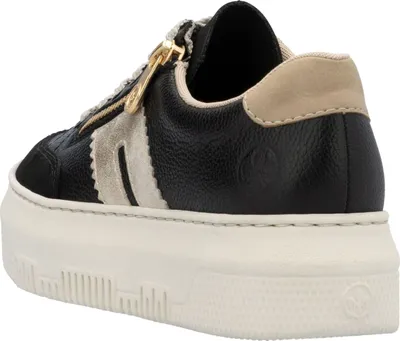 Immagine prodotto di Sneaker Rieker da donna in pelle con plateau, nero