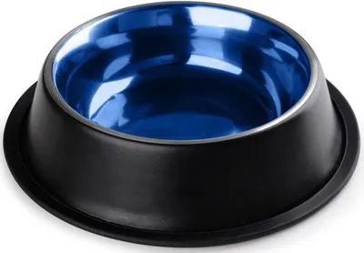 Produktbild von Aluminium Tierfuttertassen, 0,7 l, Set von 2, Schwarz/Blau