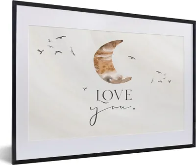 Produktbild von MuchoWow® Gerahmtes Poster Zitate - Sprichwörter - Kinder - Liebe dich - Jungen - Mädchen - Kinder 60x40 cm - Poster mit Schwarzem Bilderrahmen Wandposter Rahmen Foto Bilder - Schlafzimmer - Plakat in Rahmen - Drucken