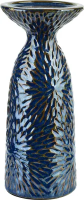 Obrázek produktu pro Keramický svícen Yarine Blue 11 x 10 x 25,5 cm, modrý, 1 ks
