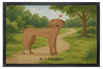 Produktbild von Mr. & Mrs. Panda Schmutzfangmatte Hund Dogge Design 60 x 90 cm - Weiß - Geschenk, Herz, Sprüche, Türvorleger, Fussmatte, Vorleger, Hunde, Schmutzmatte, fußmatte