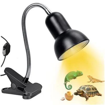 Produktbild von Schildkröten-Wärmelampe, Reptilien-Terrarium-Licht, Wärmelampe, Terrarium mit 360° drehbarer Clip-on-Glühbirne, Heizung, Heizstrahler für Schildkröten