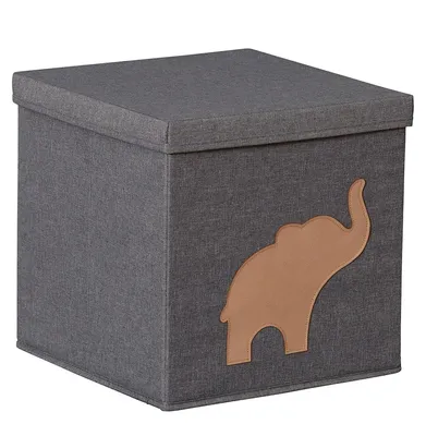 Produktbild von Aufbewahrungsbox mit Deckel - Einsatz für Kallax - Stoffbox - Spielzeugkiste - Hellgrau - 30 x 30 x 30 cm