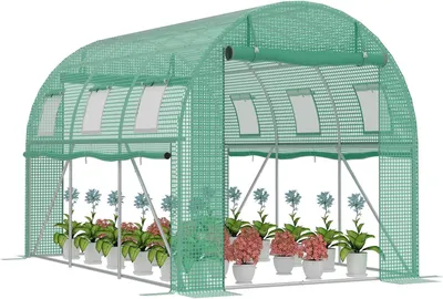 Obrázek produktu pro JOIEYOU 6 m² Zahradní skleníky s ochranou proti mrazu Ocelový rám 3 x 2 x 2 m Fóliový skleník s oknem a 2 dveřmi Průchozí skleník Zahradní zimní stan