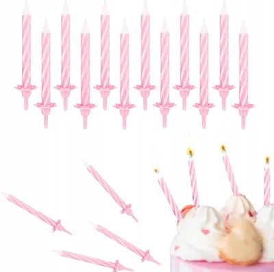 Produktbild von Geburtstagsparty Rosa Kerzen Dekoration 24 Stück