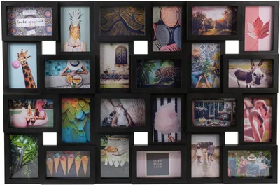 Produktbild von Henzo Fotorahmen - Magnolia Gallery - Collagerahmen für 24 Fotos - Fotogröße 10x15 cm - Schwarz