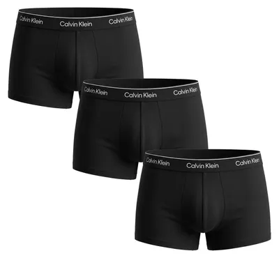 Obrázek produktu pro Boxerky Calvin Klein, 3 ks v balení, model Icon, bavlna s Elastanem, nízký pas, černé, pánské