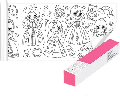 Produktbild von Prinzessin Malset - Süß, Mit Buntstiften, 5 Meter Papier - Kreativspiel, Kindergeschenk & Malunterricht