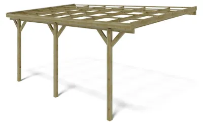 Immagine prodotto di Tettoia posto auto coperto in legno 3x5.24 m - 15 m2 - addossato