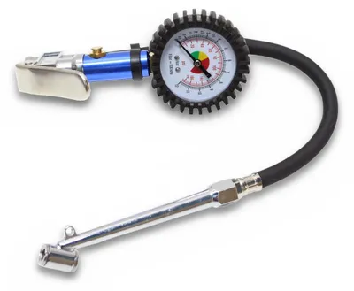 Produktbild von Reifendruckprüfer Füllpistole 12 bar selbstklemmend Manometer Schnellkupplung