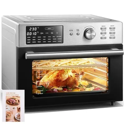 Heißluftfritteuse – Heißluftofen – 30 l – 3200 W max. – Temperatur 30–230 °C – 21 Programme – Integrierte Beleuchtung – Französische Rezepte