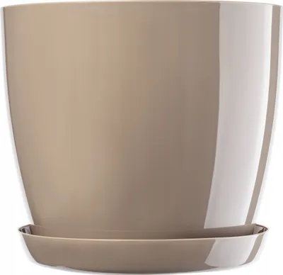 Image de KADAX Pot de fleurs "Turi", bac à plantes avec soucoupe, 16cm, beige