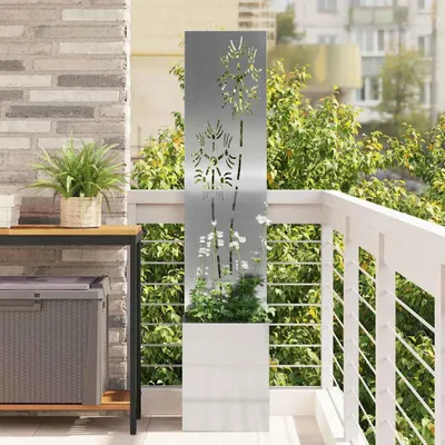 Immagine prodotto di Maison Exclusive - Telo frangivista da giardino argento 32 x 150 cm in acciaio zincato