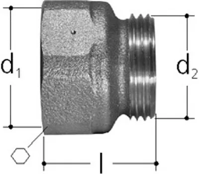 Produktbild von Sanipex Übergang aus Verteiler aus Rotguss mit IG/AG, R 3/4 x G 1