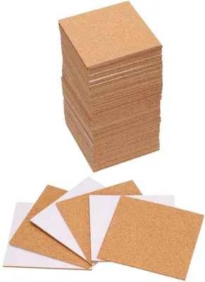 Obrázok produktu pre Samolepiace podložky z korku, dosky s rozmermi 80 x 80 x 2 mm pre domáce majstrovanie