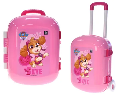 Image de Valise à jouets Paw Patrol : Skye, pour enfants, à roulettes, idéale pour les vacances, avec poignée confortable, modèle QB001-202