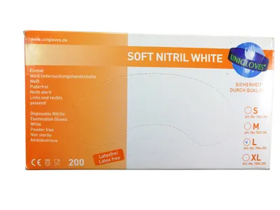 Produktbild von Nitril Untersuchungshandschuhe puderfrei Gr. L 200 Stück je Box
