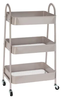 Rollender Küchenwagen taupe 3 Körbe 44x31,5x79,5 cm