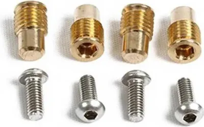 Produktbild von Pike N Bass Messing 4 Wasserdichte M8-einsätze + Schraube Grau,Golden M8 Grau,Golden M8